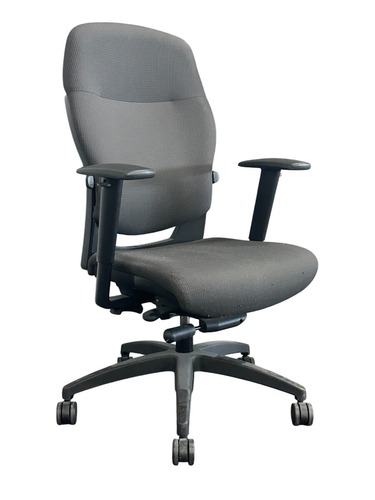 Teknion Savera Syncro-Tilt High Back Task Chair (Dark Grey/Black) - Image 1