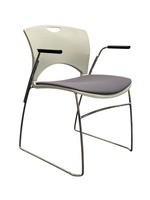 SitOnIt OnCall Multipurpose Chair with Arms (White/Chrome)
