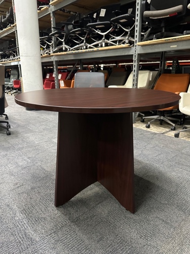 36" Round Cherry Laminate Meeting Table - Image 1