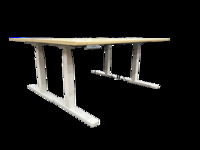 Teknion hiSpace Height Adjustable Desk (Wood Strip Maple/White)