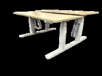 Teknion hiSpace Height Adjustable Desk (Wood Grain Maple/White)