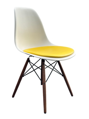 Herman Miller Eames Molded Plastic Side Chair (White/Yellow) - Image 1