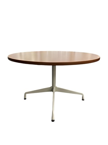 Herman Miller 48"W Round Eames Cherry Veneer Table - Image 1