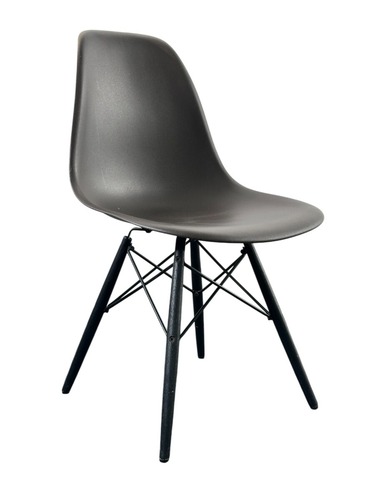 Herman Miller Eames Molded Plastic Side Chair (Charcoal/Dowel-Leg) - Image 1