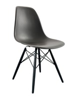 Herman Miller Eames Molded Plastic Side Chair (Charcoal/Dowel-Leg)