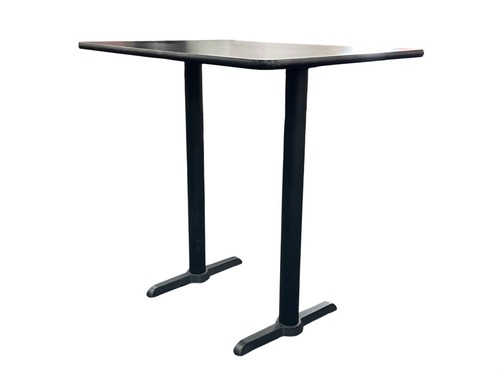 Black Rectangular Bar Height Cafe Table - 42" x 30" - Image 1