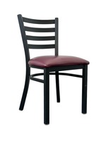 Black Metal Restaurant Chair (Black/Burgundy)