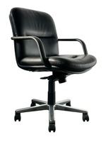 Harter Black Leather Conference Chair (Black?Chrome)
