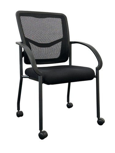 Office Star ProGrid Mesh Back Visitors Chair (Black/Black) - Image 1
