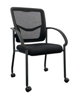 Office Star ProGrid Mesh Back Visitors Chair (Black/Black)