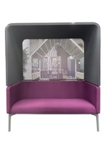 Steelcase Bivi Rumble 2 Seat Sofa with Hood (Purple/Grey)