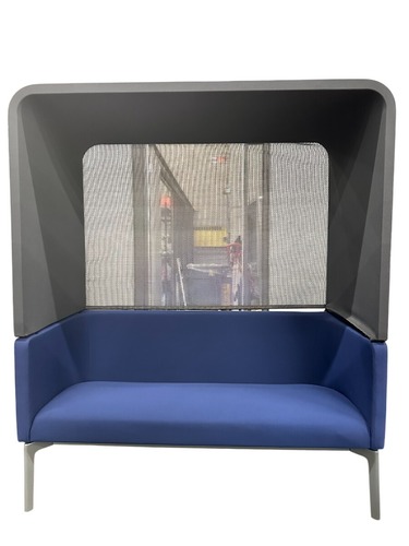 Steelcase Bivi Rumble 2 Seat Sofa with Hood (Blue/Grey) - Image 1