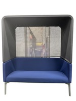Steelcase Bivi Rumble 2 Seat Sofa with Hood (Blue/Grey)