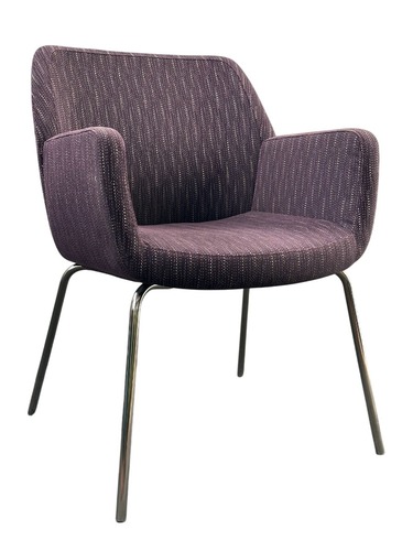 Steelcase Bindu Mid-back Guest Chair (Purple Pattern/Chrome) - Image 1