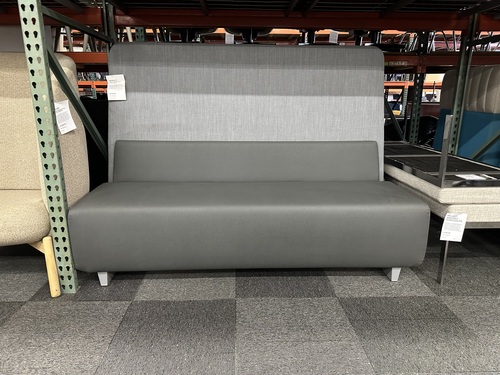 Grey 3 Seat Bench w/ Privacy Back - Image 1