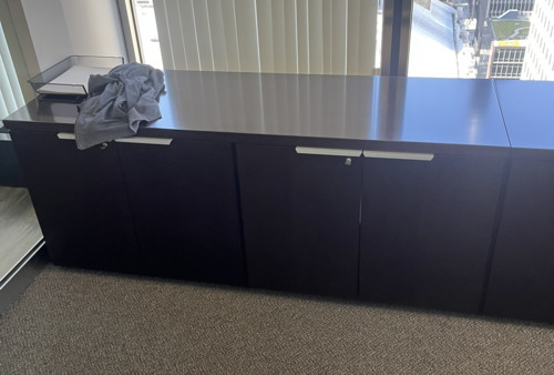 National Office Furniture Walnut Credenza - 72"W - Image 1