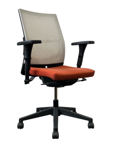 Groupe Lacasse United Saggio Ergonomic Task Chair (White/Orange) - Image 1
