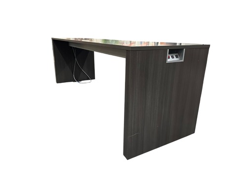 10' Grey Laminate Collaboration Table with Power - Image 1