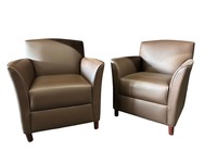 Pair of Bernhardt Leather Lounge Chairs
