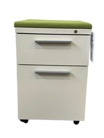 Herman Miller Mobile Box/File Pedestal (Off-white/Green)