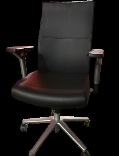 SitOnIt Prava Mid-back Conference Chair (Black Leather/Chrome) - Image 1