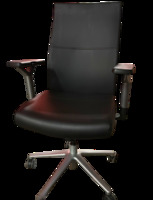 SitOnIt Prava Mid-back Conference Chair (Black Leather/Chrome)
