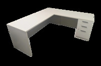 White Laminate L Shape Right Handed Desk