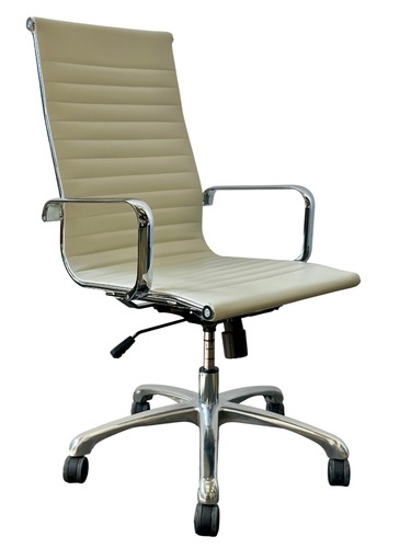 Woodstock Marketing Janis High Back White Leather Conference Chair (White/Chrome) - Image 1