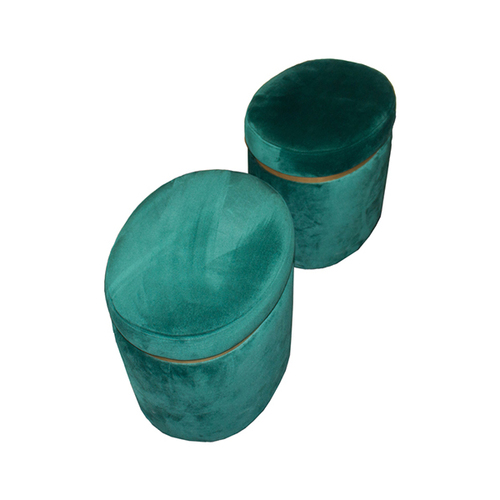 Velvet Ottoman - Image 1
