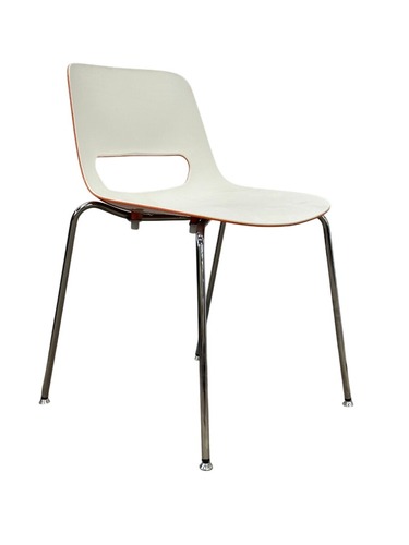 Falcon Lucky 4 Leg Chair (Orange/Chrome) - Image 1