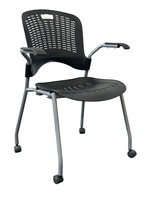 Safco Sassy Stack Chair (Black/Silver)