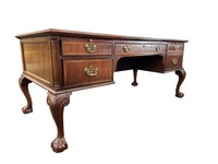 Traditional Georgian Design Carved Vintage Library Desk by Councill