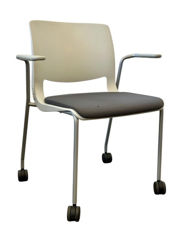 Teknion Variable Mobile Stacking Guest Chair (Light Grey/Grey) - Image 1