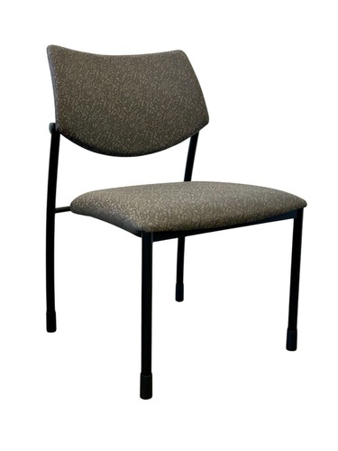Gunlocke Guest Stack Chair (Grey Pattern/Black) - Image 1