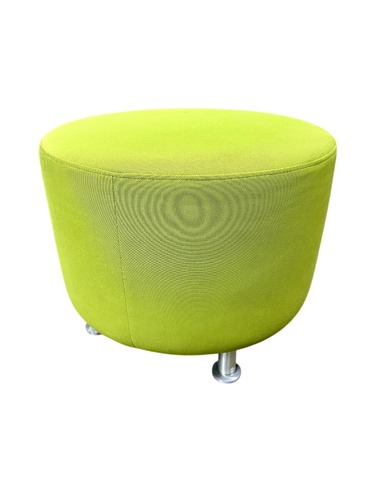 Turnstone Green Ottoman with Silver Post Legs - Image 1