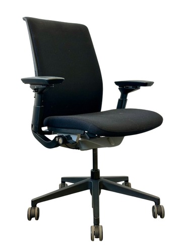 Steelcase Think V2 Task Chair Fully upholstered Back (Black/Black) - Image 1