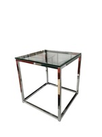 18" Squared Glass End Table
