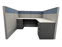 Haworth Compose Workstation 6' D x 6' W x 50" H (Silver)