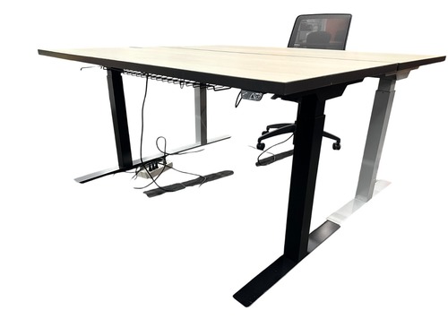 Knoll Height Adjustable Desk (Tan/Black) - Image 1
