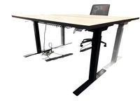Knoll Height Adjustable Desk (Tan/Black)