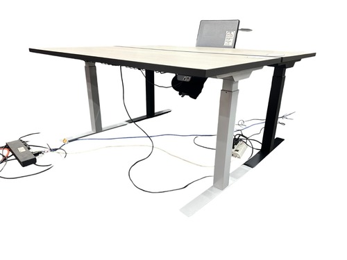 Knoll Height Adjustable Desk (Tan/Silver) - Image 1