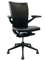 Haworth Black Leather Task Chair in a Black Leather