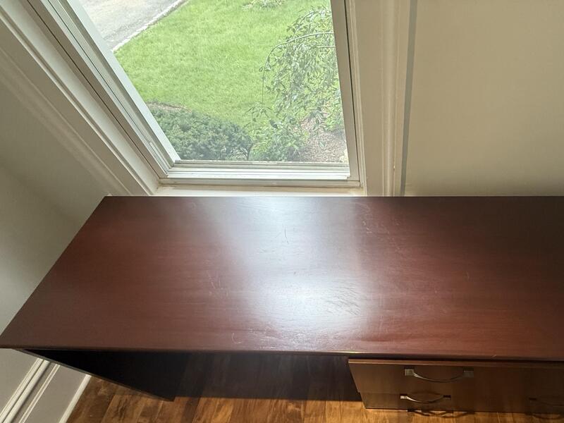 Haworth-Lunstead Mahogany Laminate with filing cabinet - Thumbnail 3