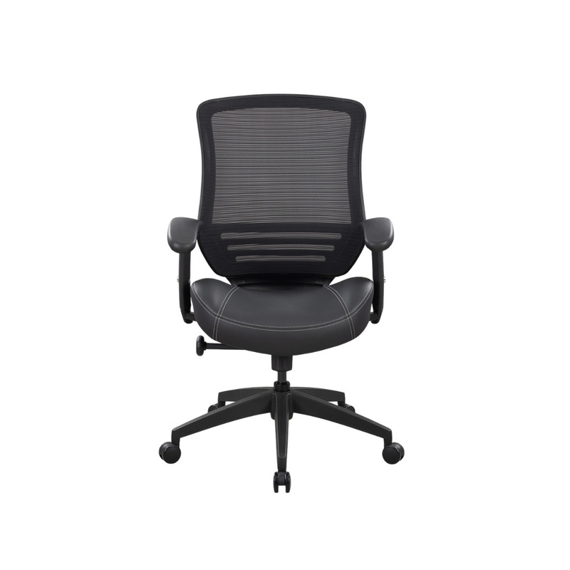 Sterling Plus Size Mesh Back Task Chair with PU Leather Seat - Image 1