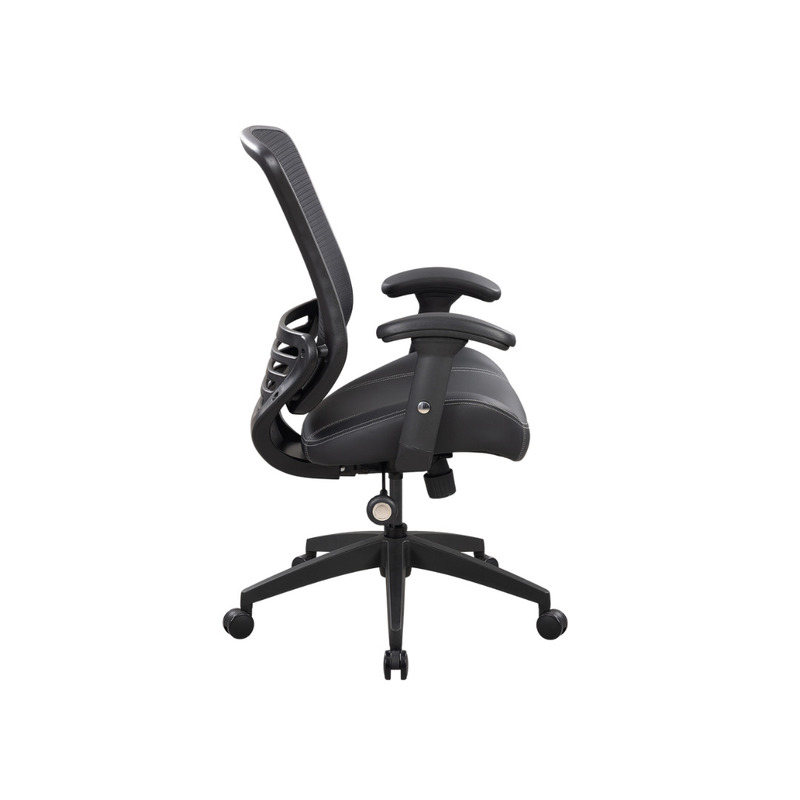 Sterling Plus Size Mesh Back Task Chair with PU Leather Seat - Thumbnail 2