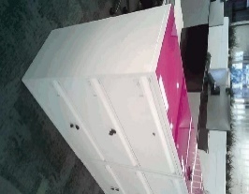 Three Draw Cabinet (Pink Glass Top) - Image 1