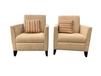 Pair of David Edward Peach Lounge Chair