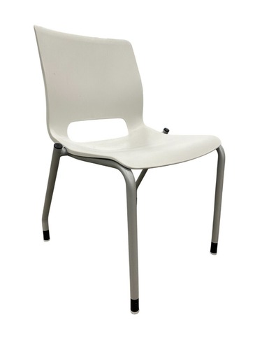 HON Motivate Stak Chair (White/Silver) - Image 1
