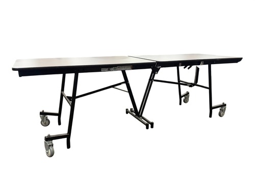 Rectangle Mobile Cafeteria Table w/ Plywood Core, Protect Edge & Powder Coat Frame (30" W x 8' L) - Image 1