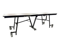 Rectangle Mobile Cafeteria Table w/ Plywood Core, Protect Edge & Powder Coat Frame (30" W x 8' L)
